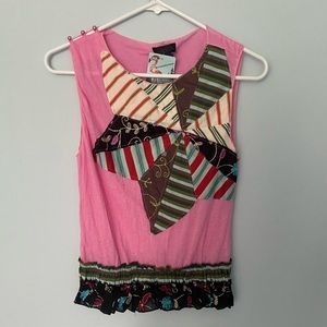 custo barcelona pink tank shirt size 3, fits size 4